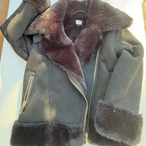 River Island Black and Brown Teddy Jacket